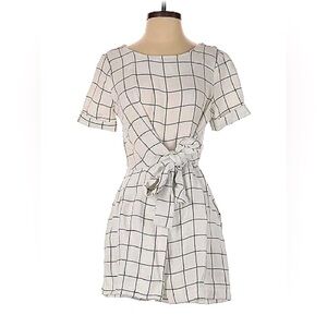 Anthropologie Plaid White Romper